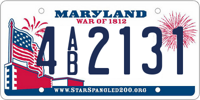 MD license plate 4AB2131