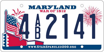 MD license plate 4AB2141
