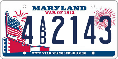 MD license plate 4AB2143