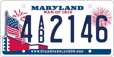 MD license plate 4AB2146