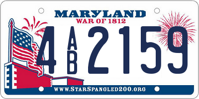 MD license plate 4AB2159