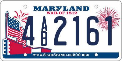 MD license plate 4AB2161