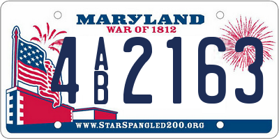 MD license plate 4AB2163