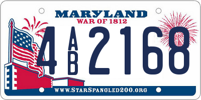MD license plate 4AB2168