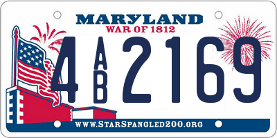 MD license plate 4AB2169