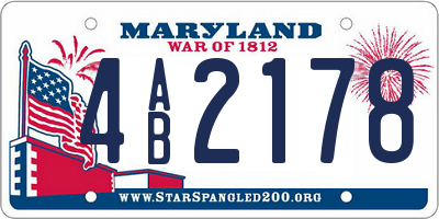 MD license plate 4AB2178