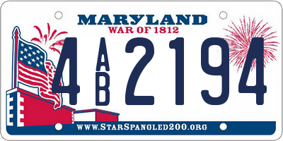 MD license plate 4AB2194