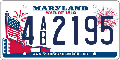 MD license plate 4AB2195