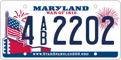 MD license plate 4AB2202