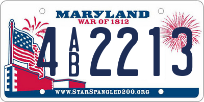 MD license plate 4AB2213