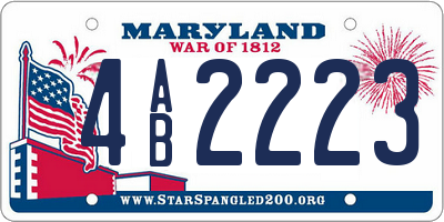 MD license plate 4AB2223