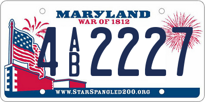 MD license plate 4AB2227
