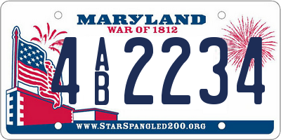 MD license plate 4AB2234