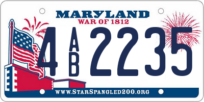 MD license plate 4AB2235