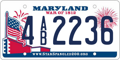 MD license plate 4AB2236