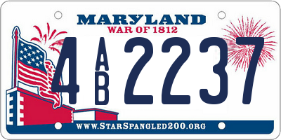 MD license plate 4AB2237