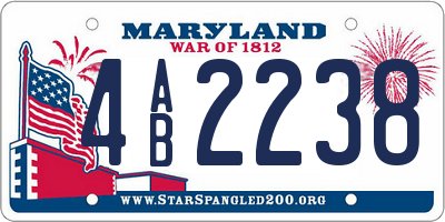 MD license plate 4AB2238