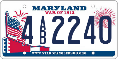 MD license plate 4AB2240