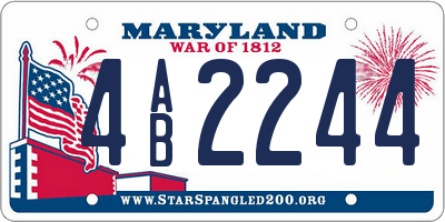MD license plate 4AB2244