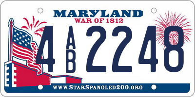 MD license plate 4AB2248