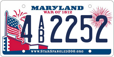 MD license plate 4AB2252