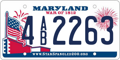 MD license plate 4AB2263