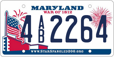 MD license plate 4AB2264