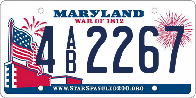 MD license plate 4AB2267