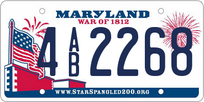 MD license plate 4AB2268