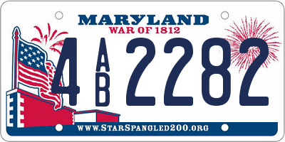 MD license plate 4AB2282