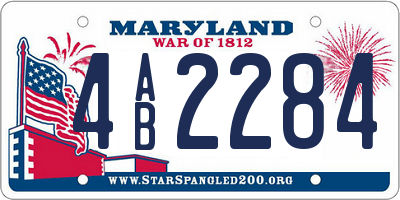 MD license plate 4AB2284