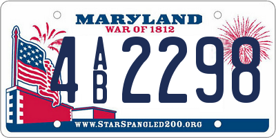 MD license plate 4AB2298