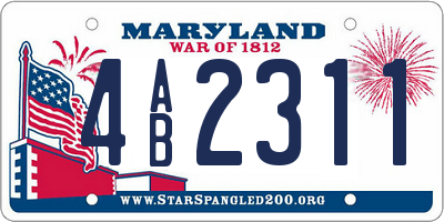 MD license plate 4AB2311