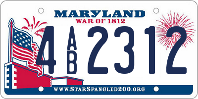 MD license plate 4AB2312