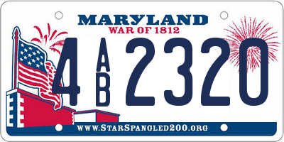 MD license plate 4AB2320