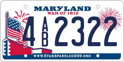 MD license plate 4AB2322