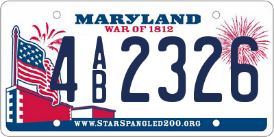 MD license plate 4AB2326
