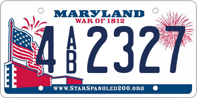 MD license plate 4AB2327