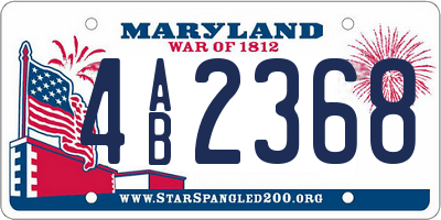 MD license plate 4AB2368