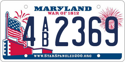 MD license plate 4AB2369