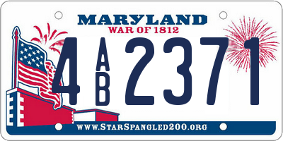 MD license plate 4AB2371