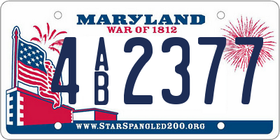 MD license plate 4AB2377
