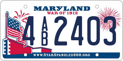 MD license plate 4AB2403