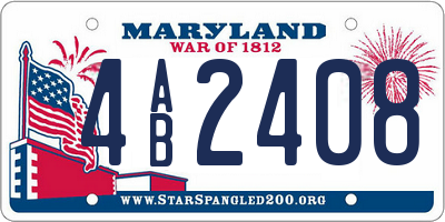 MD license plate 4AB2408