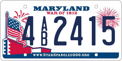 MD license plate 4AB2415