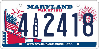 MD license plate 4AB2418
