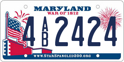 MD license plate 4AB2424