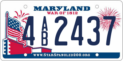 MD license plate 4AB2437