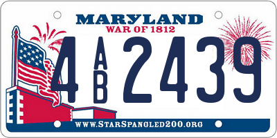 MD license plate 4AB2439
