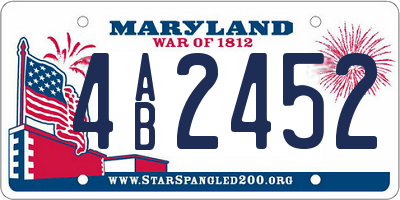 MD license plate 4AB2452